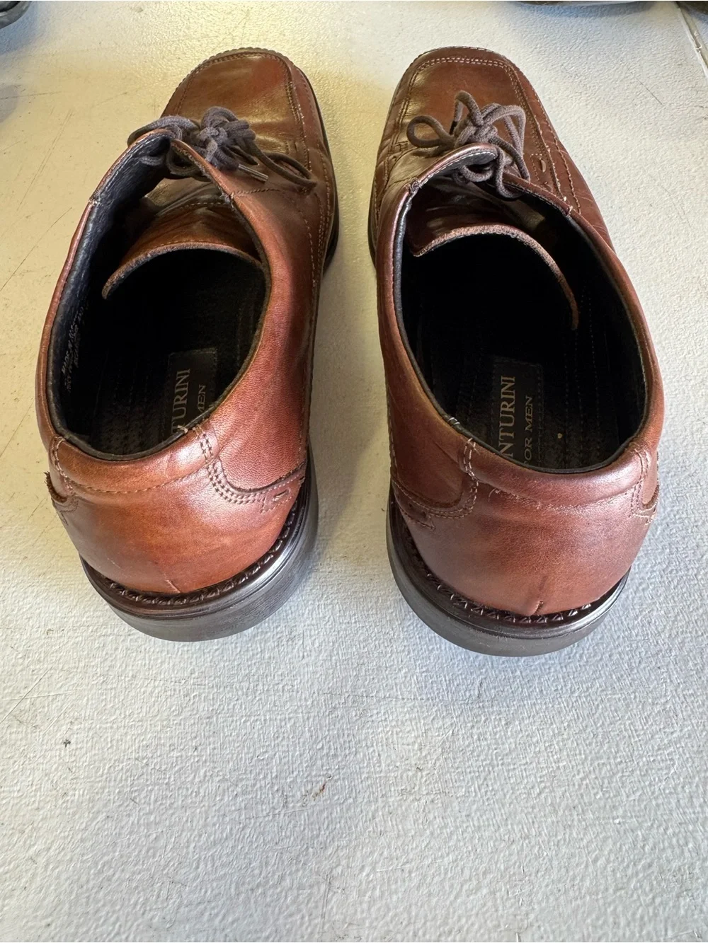 VENTURINI Men's Brown Leather Lace-Up Derby Oxfords🫶9M
